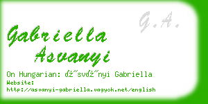 gabriella asvanyi business card